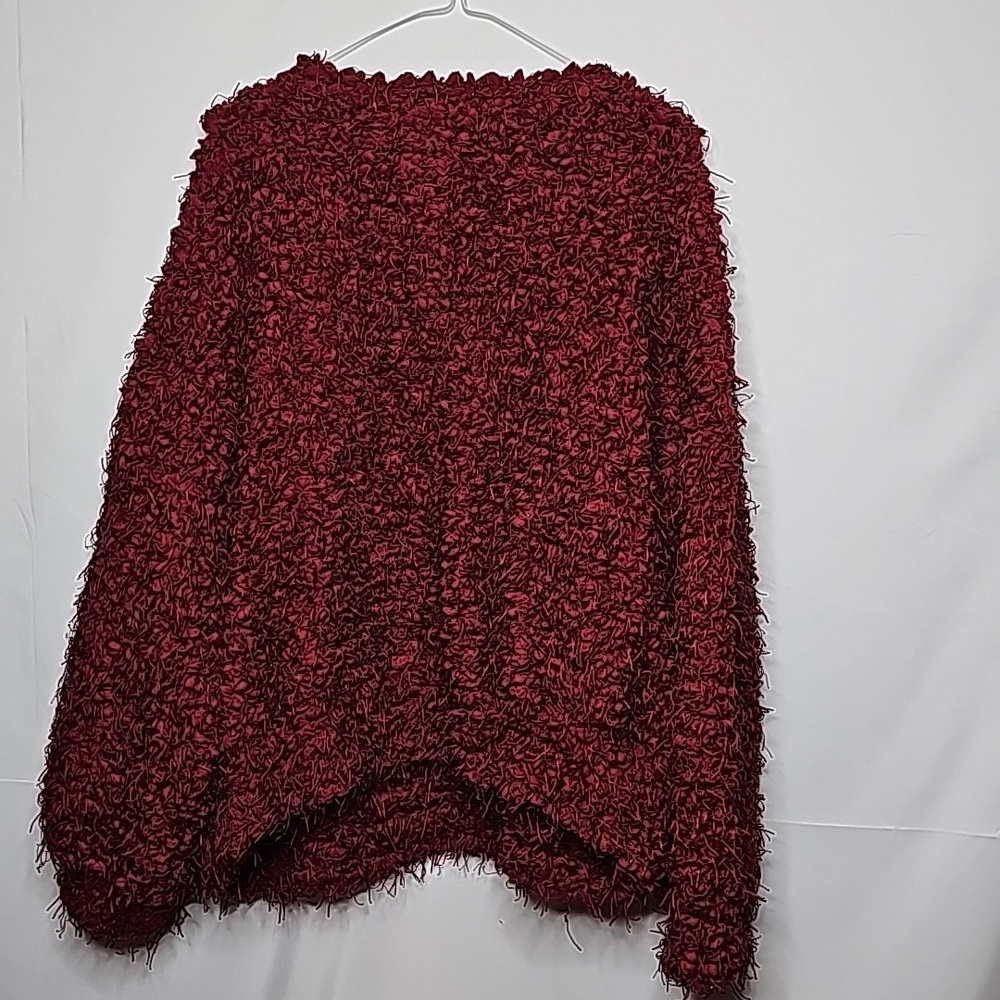 NWOT Zara burgundy red fuzzy popcorn warm sweater sz Small - Picture 6 of 7